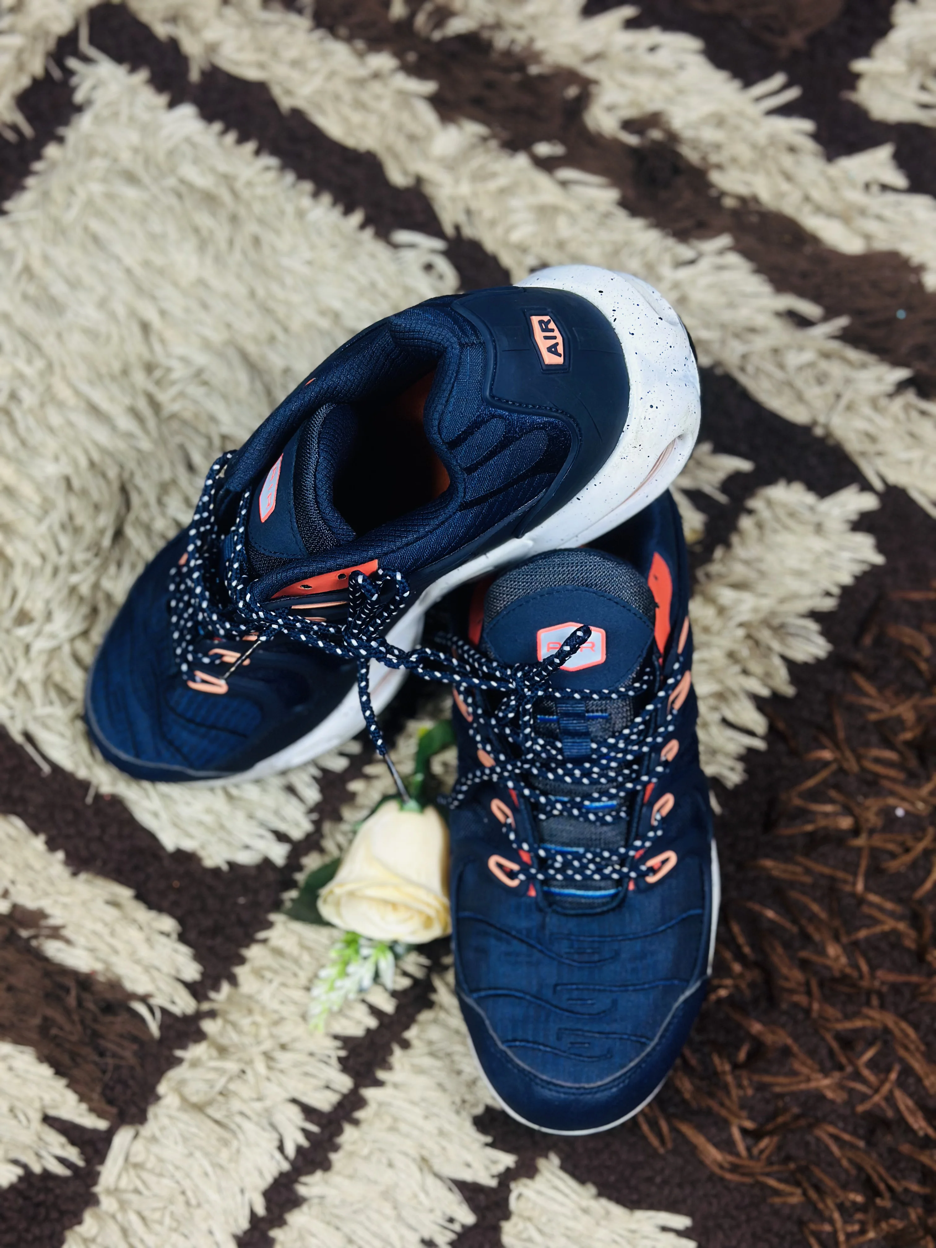 43 Obsidian Blue and Orange Air Max Plus TN Sneakers