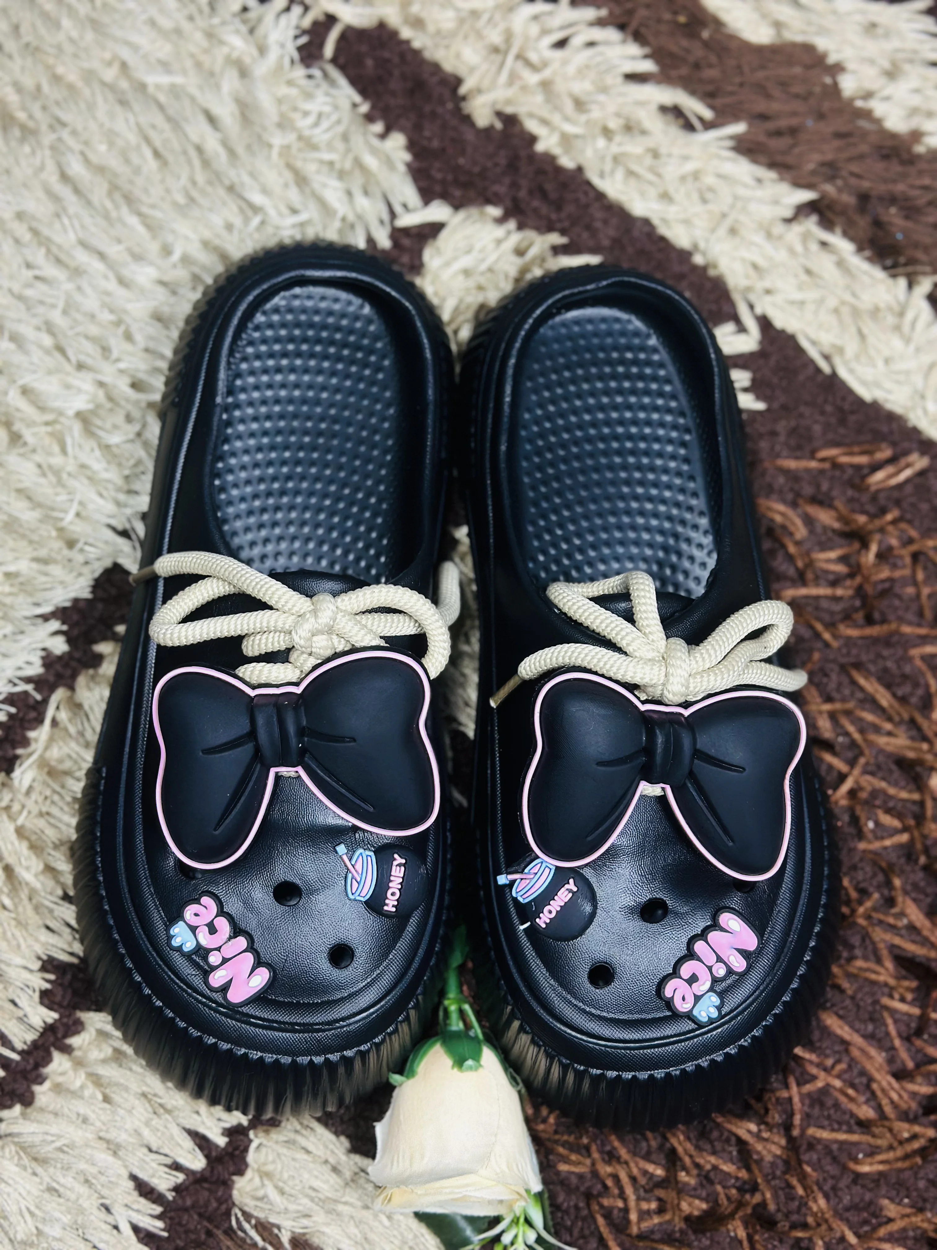 29 Summer Women Slippers Platform Bow Decoration Clogs