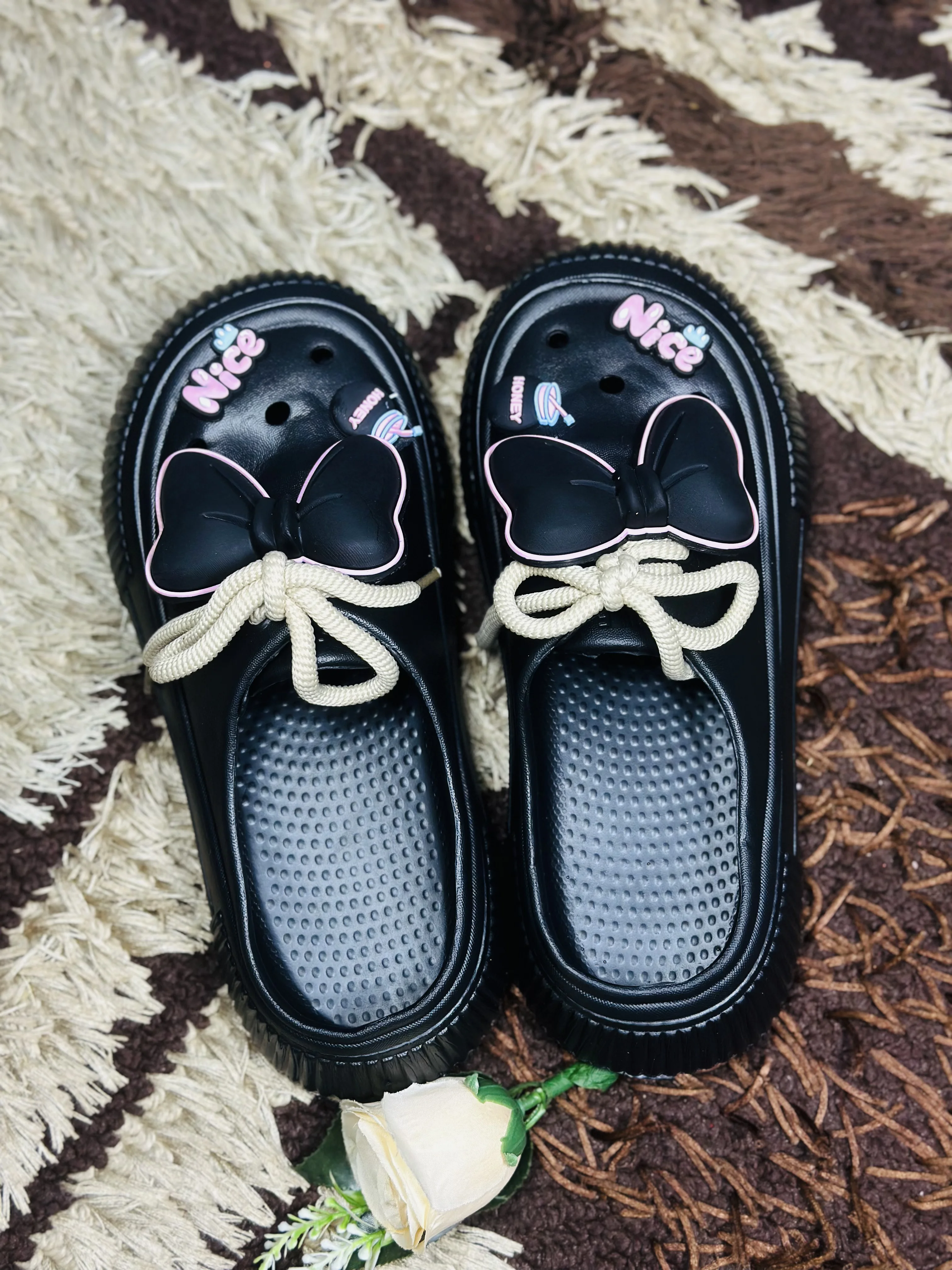 29 Summer Women Slippers Platform Bow Decoration Clogs