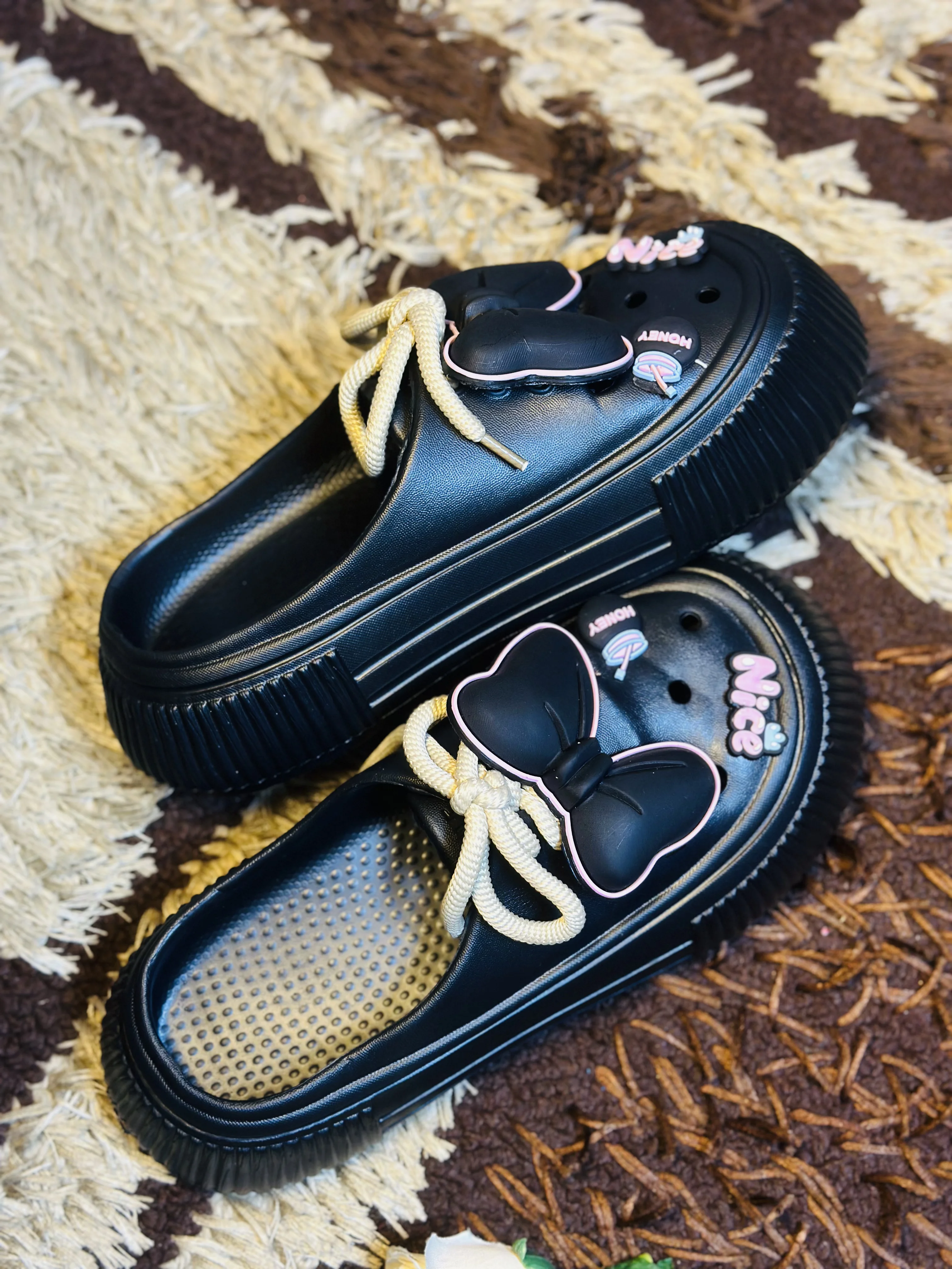 29 Summer Women Slippers Platform Bow Decoration Clogs