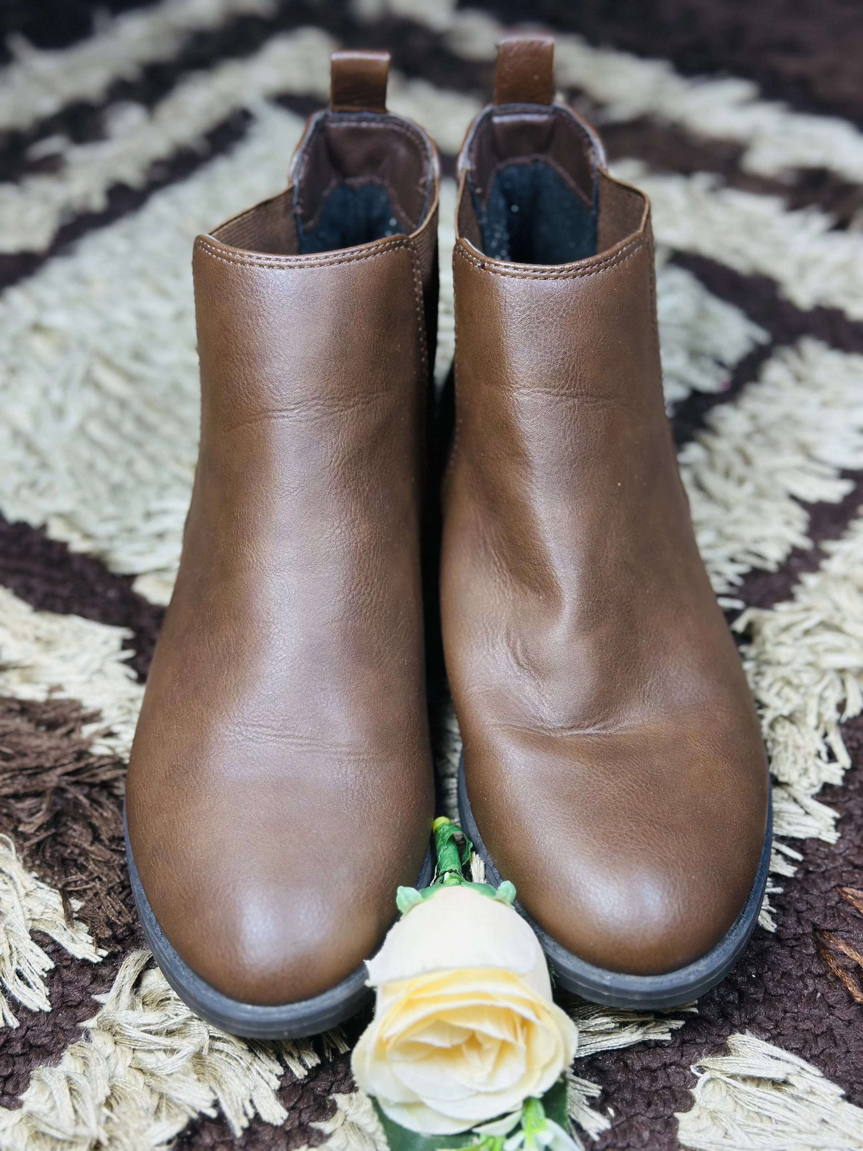 38 George Softsoles Brown Faux Leather Chelsea Boot