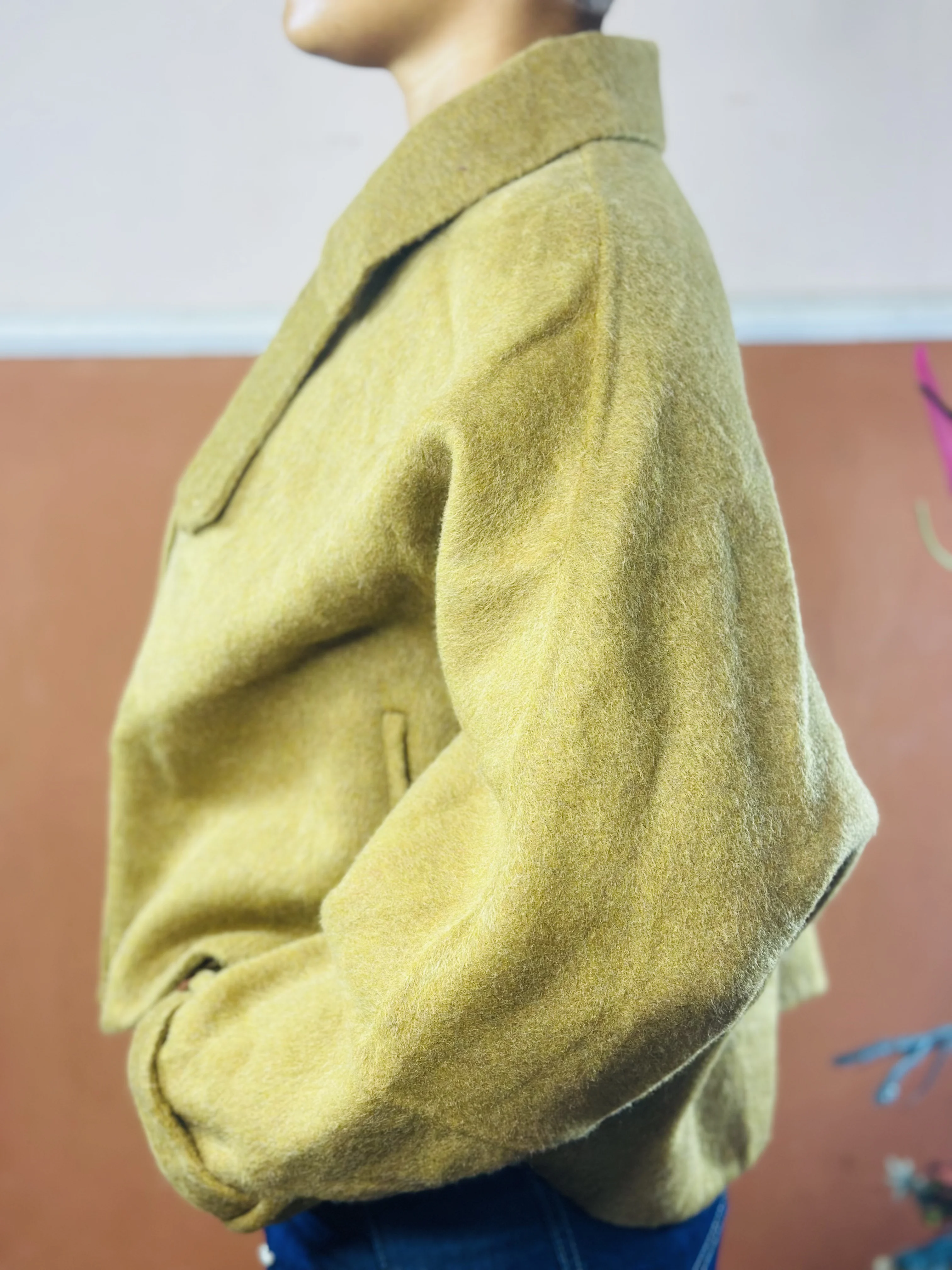 Khaki Oversized Bomber Jacket