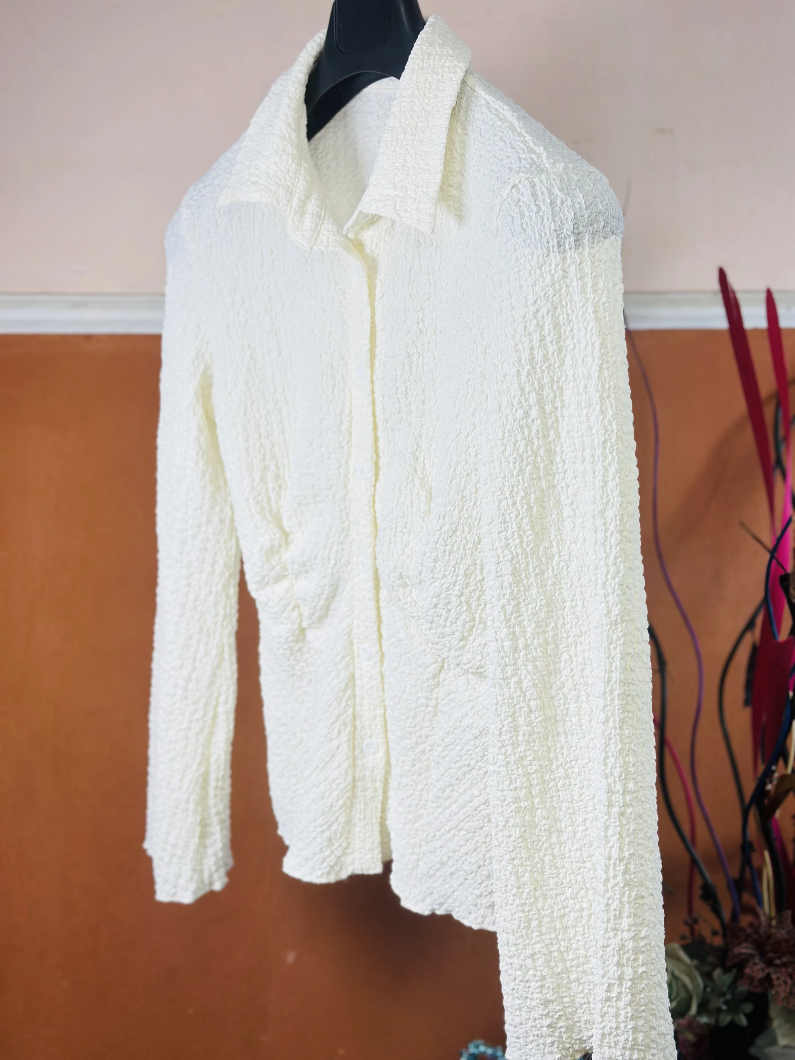 Women Texture Long Sleeve Summer Top