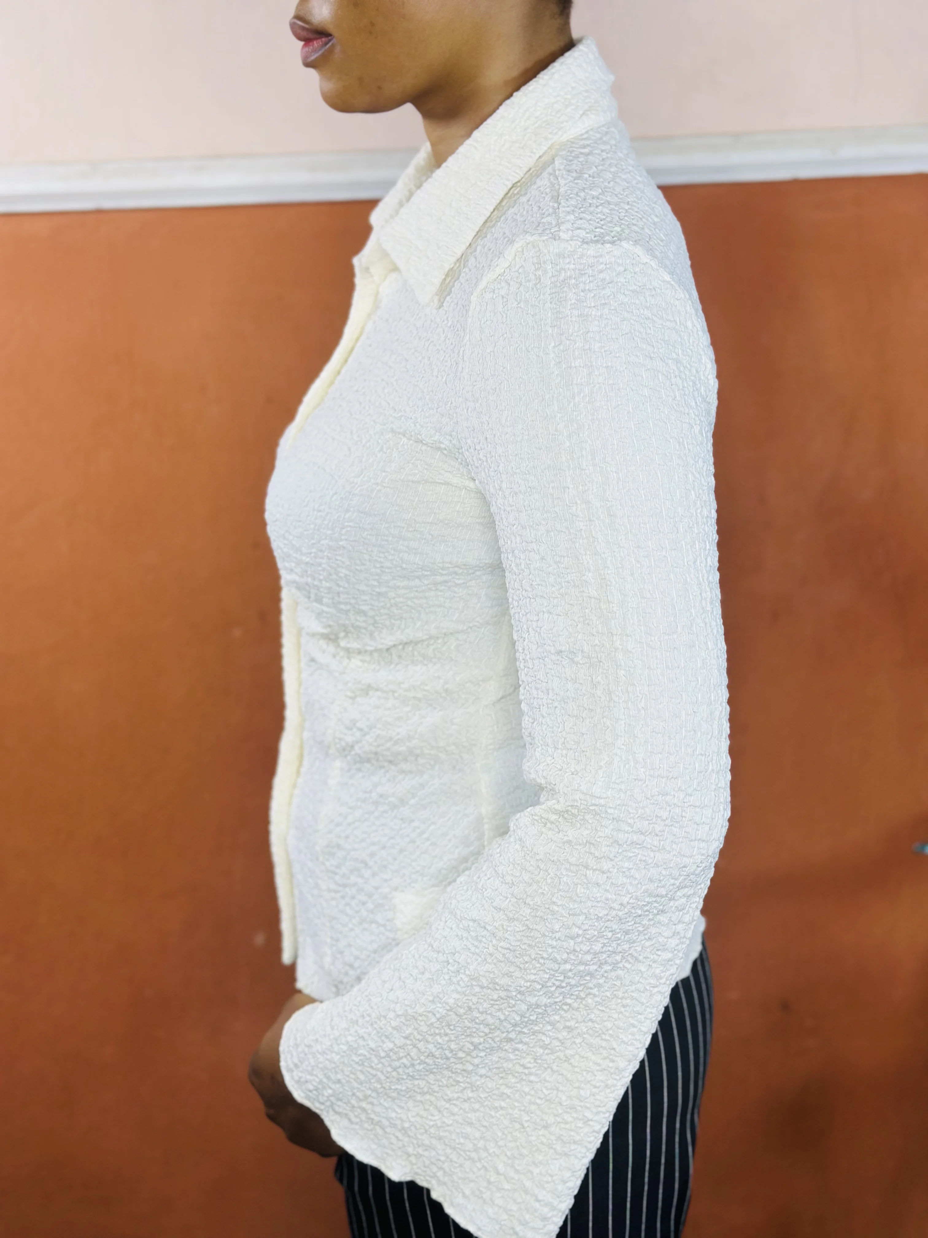 Women Texture Long Sleeve Summer Top
