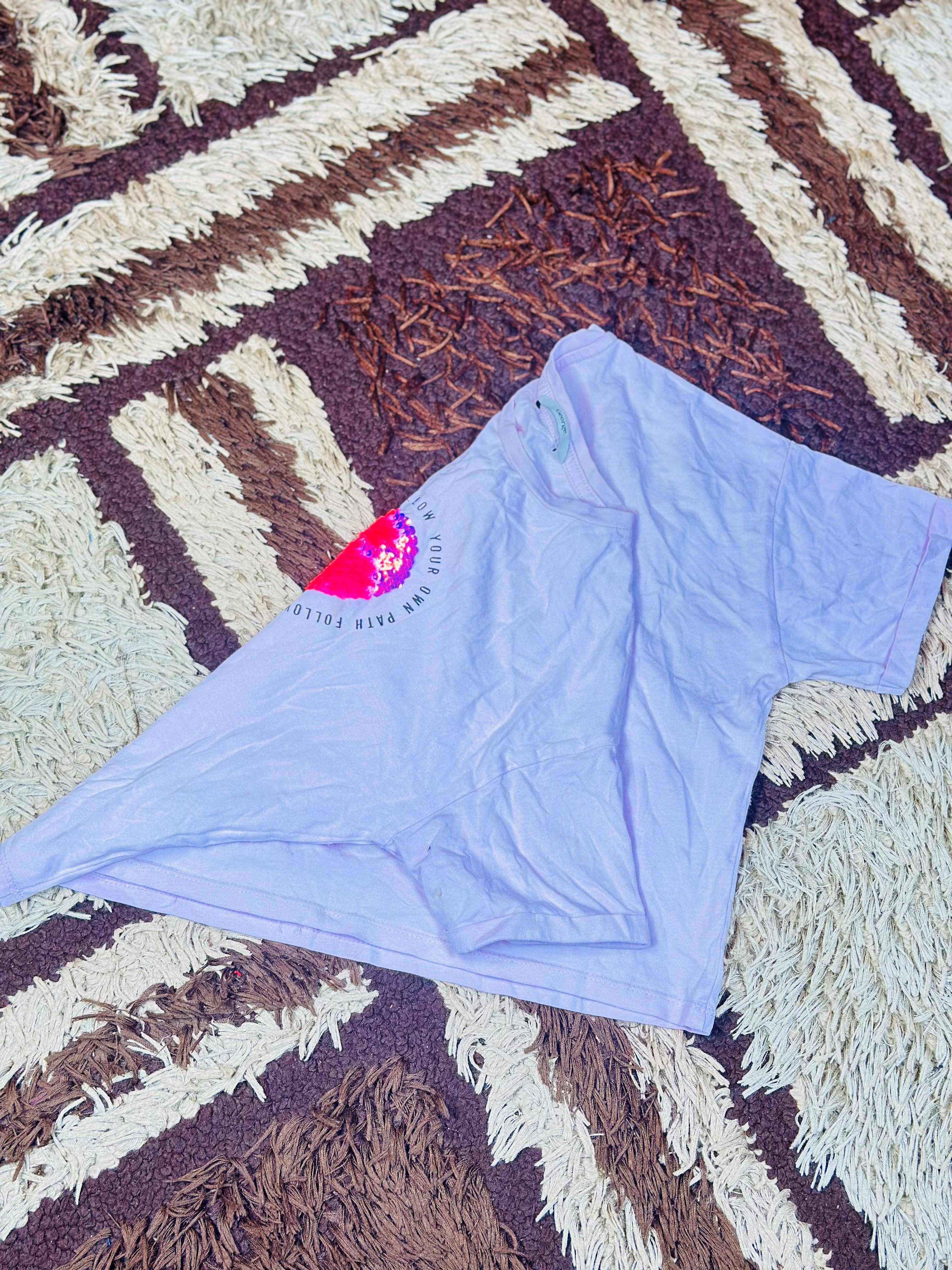 9 to 11 years Pink Shortsleeve Cutton Crop Top
