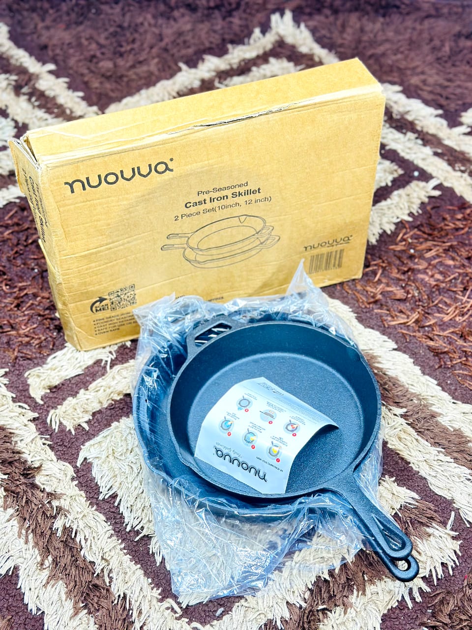 Nuovva Pre-Seasoned Cast Iron Skillet Set