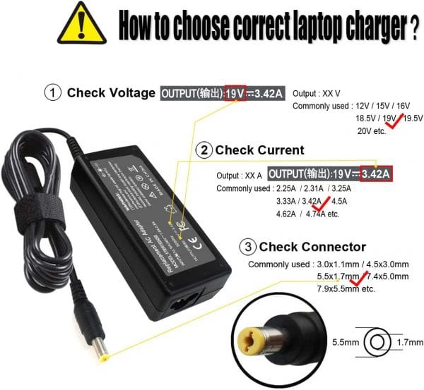Replacement 65W 19V Charger - Image 2